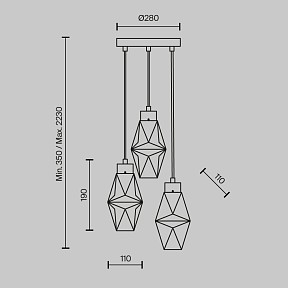 Подвесной светильник Maytoni Coctail time желтый арт. MOD325PL-03G