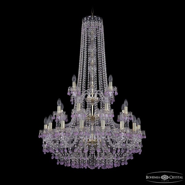 Подвесная люстра Bohemia Ivele Crystal 1410 золото арт. 1410/16+8+4/300/h-130/3d G V7010