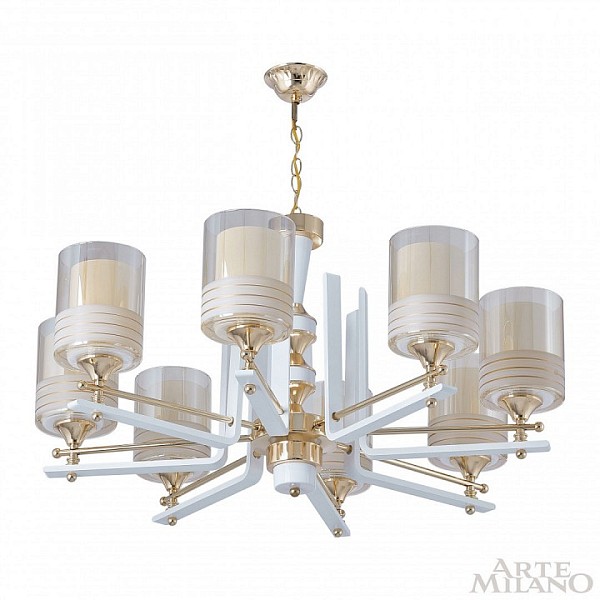 Подвесная люстра Arte Milano Florentia-6087 белый арт. 306087/8 Wh/Gd