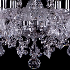 Подвесная люстра Bohemia Ivele Crystal 1402 металл арт. 1402/6/160/Ni/Leafs