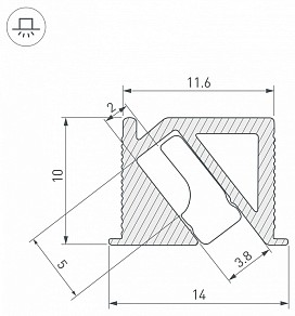 Профиль Arlight SL-BEVEL желтый арт. 038200