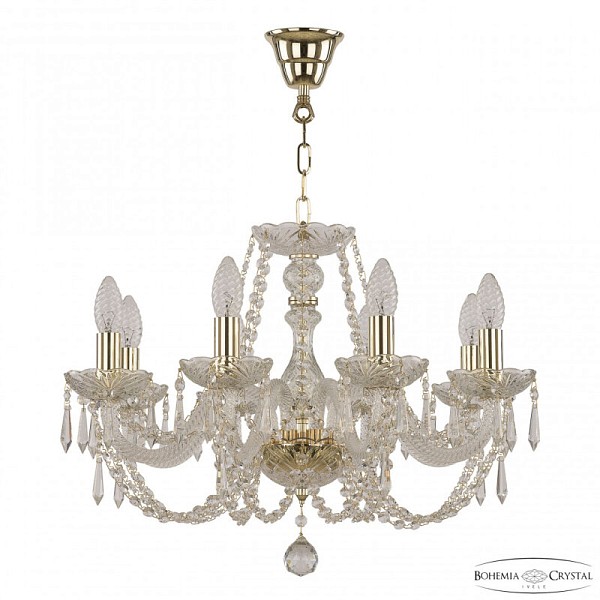 Подвесная люстра Bohemia Ivele Crystal 101 золото арт. 101/8/195 G Drops
