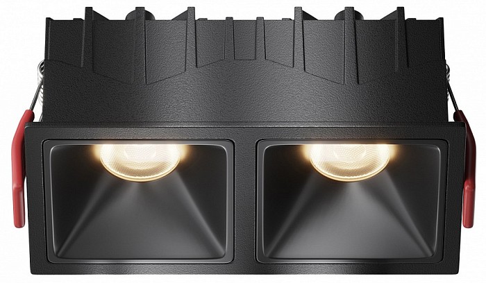 Встраиваемый светильник Maytoni Alfa LED черный арт. DL043-02-10W3K-SQ-B-1