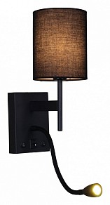 Бра с подсветкой Reluce 86210 черный арт. 86210-9.2-001KT LED3W+E14 BK