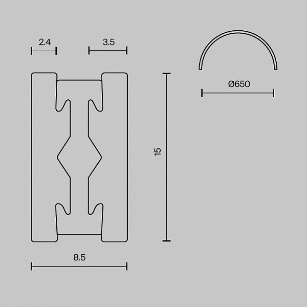 Трек Maytoni Busbar trunkings Flarity желтый арт. TRX154-SR-D650-BS