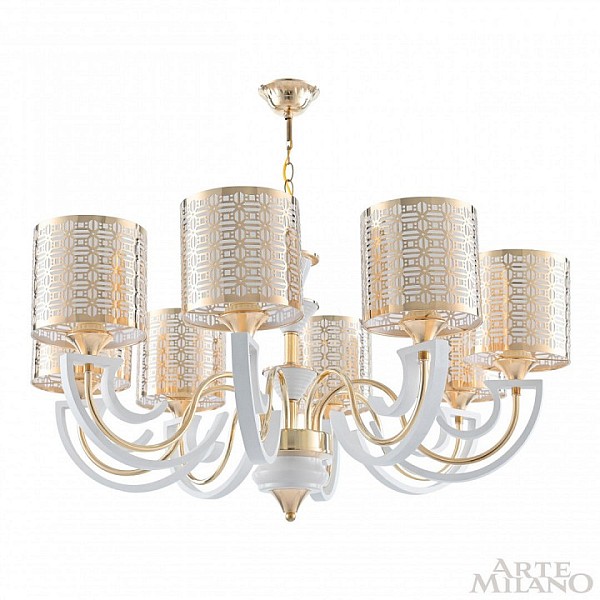 Подвесная люстра Arte Milano Florentia-8857 белый арт. 308857/8 Wh/Gd