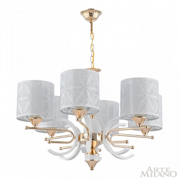 Подвесная люстра Arte Milano Florentia-2097 белый арт. 302097/6 Wh/Gd