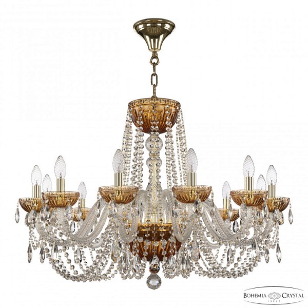 Подвесная люстра Bohemia Ivele Crystal 5402 золото арт. 5402/12/300 G Amber/M-1G