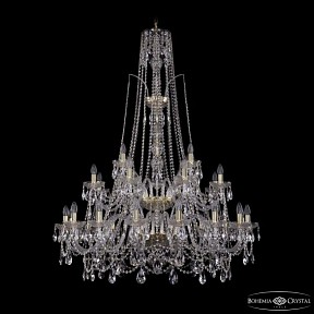 Подвесная люстра Bohemia Ivele Crystal 1411 золото арт. 1411/16+8+4/400/XL-150/2d G
