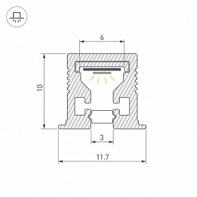 Профиль Arlight SL-MINI серый арт. 055322