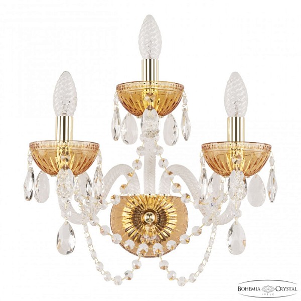 Бра Bohemia Ivele Crystal 5402 золото арт. 5402B/2+1/165 G Amber/M-1G