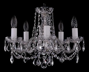 Подвесная люстра Bohemia Ivele Crystal 1402 никель арт. 1402/5/141/Ni/Leafs