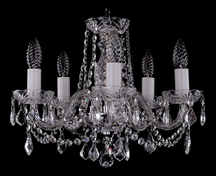 Подвесная люстра Bohemia Ivele Crystal 1402 никель арт. 1402/5/141/Ni/Leafs