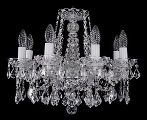 Подвесная люстра Bohemia Ivele Crystal 1413 серый арт. 1413/8/165/Ni/Leafs