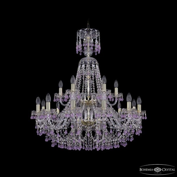 Подвесная люстра Bohemia Ivele Crystal 1410 золото арт. 1410/12+6/300/XL-95/2d G V7010