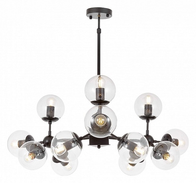 Люстра на штанге LUMINA DECO Zodiak черный арт. LDP 160-12 BK+PR