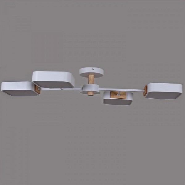 Люстра на штанге Reluce  белый арт. 03363-0.3-04 WH+WOOD
