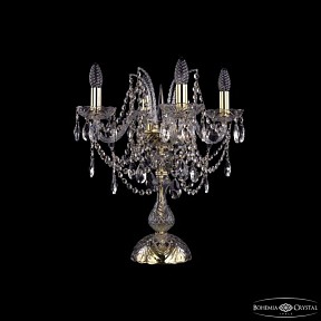 Настольная лампа декоративная Bohemia Ivele Crystal 1411 золото арт. 1411L/4/141-47 G