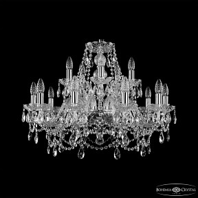 Подвесная люстра Bohemia Ivele Crystal 1411 никель арт. 1411/10+5/240 Ni