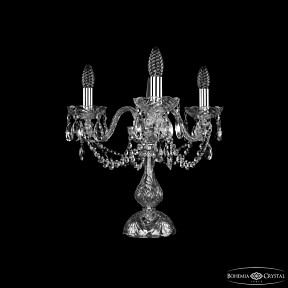 Настольная лампа декоративная Bohemia Ivele Crystal 1402 никель арт. 1402L/3/141-39 Ni