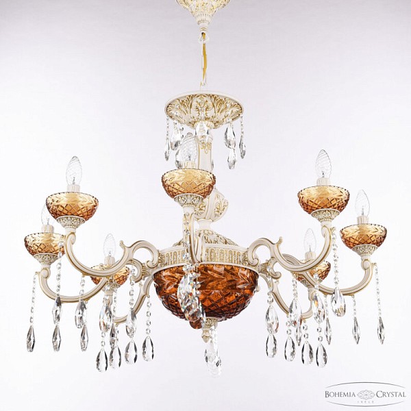 Подвесная люстра Bohemia Ivele Crystal AL7801 белый арт. AL78101P/8/250 A WMG P Amber/M-1F