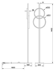 Торшер Arte Lamp Fluido черный арт. A3913PN-24BK