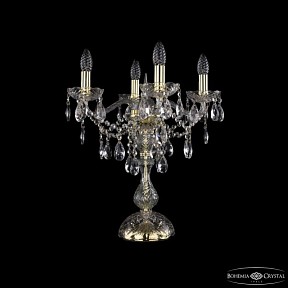 Настольная лампа декоративная Bohemia Ivele Crystal 1415 золото арт. 1415L/4/141-47 G