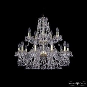 Подвесная люстра Bohemia Ivele Crystal 1409 золото арт. 1409/10+5/240/2d G