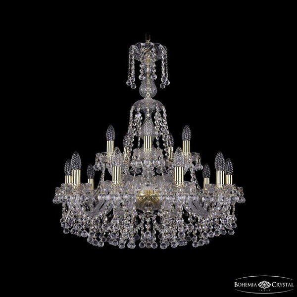 Подвесная люстра Bohemia Ivele Crystal 1409 золото арт. 1409/10+5/240/XL-77 G