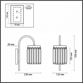 Бра Odeon Light Vassa золото арт. 4987/1W
