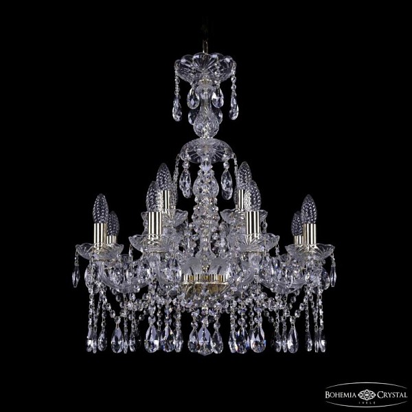 Подвесная люстра Bohemia Ivele Crystal 1413 золото арт. 1413/8+4/200/XL-66 G