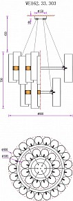 Подвесная люстра Wertmark Franka золото арт. WE162.33.303