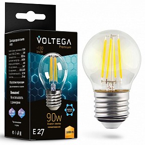 Лампа светодиодная Voltega Globe E27 9W Graphene  арт. 7224