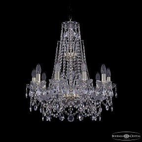 Подвесная люстра Bohemia Ivele Crystal 1411 золото арт. 1411/10/195/XL-65 G