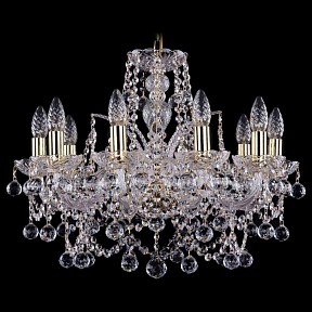 Подвесная люстра Bohemia Ivele Crystal 1411 золото арт. 1411/10/195/G/Balls