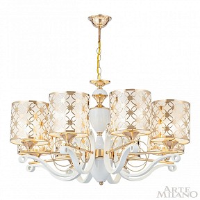 Подвесная люстра Arte Milano Florentia-3097 белый арт. 303097/8 Wh/Gd