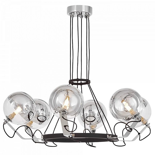 Подвесная люстра LUMINA DECO MARSEO металл арт. LDP 9110-6 BK+CHR