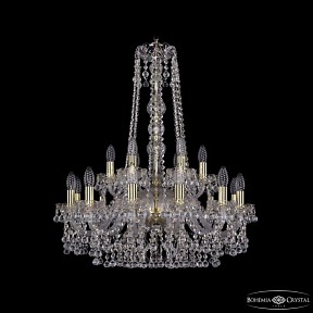 Подвесная люстра Bohemia Ivele Crystal 1409 золото арт. 1409/12+6/240/h-77 G