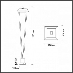 Наземный светильник Odeon Light Bearitz черный арт. 6655/12GA3