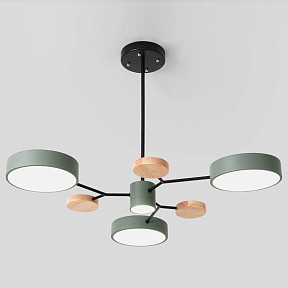 Люстра на штанге Imperiumloft Meade Lamps Green кремовый арт. MEADE-01