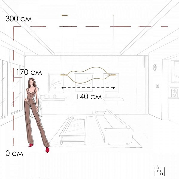 Подвесной светильник Loft it Tape Light бронза арт. 10403/1400 AB