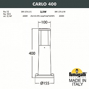 Наземный светильник Fumagalli Carlo черный арт. DR1.574.000.AXU1L