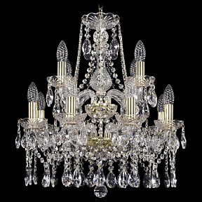 Подвесная люстра Bohemia Ivele Crystal 1413 золото арт. 1413/8+4/165/2d/G