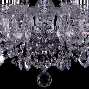 Подвесная люстра Bohemia Ivele Crystal 1402 металл арт. 1402/8/195/Ni/Leafs