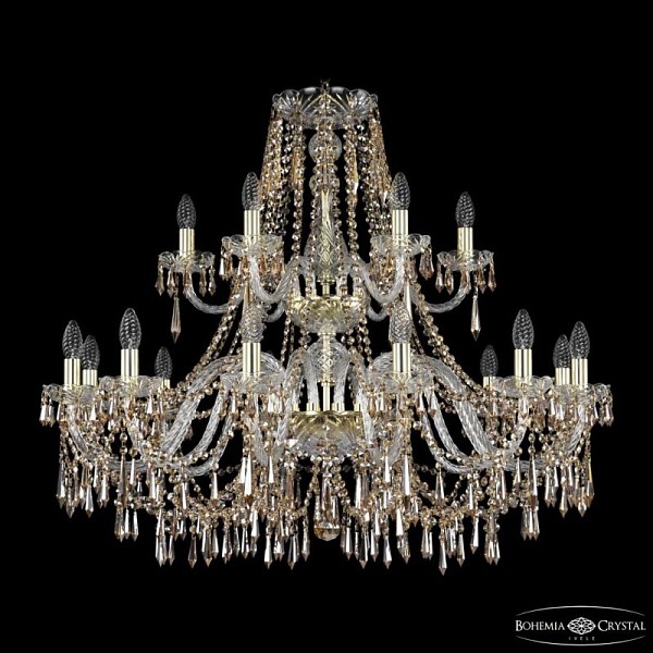 Подвесная люстра Bohemia Ivele Crystal 1403 золото арт. 1403/12+6/360/2d G R721