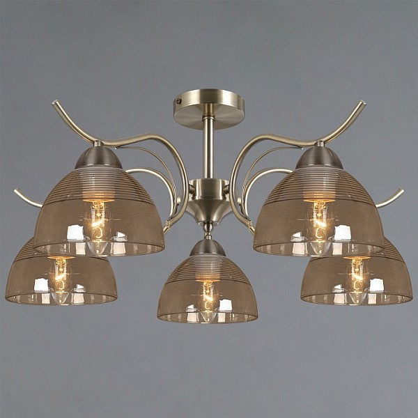 Люстра на штанге ILLUMICO AREZZO бронза арт. IL0733-5CSQ-25 AB AREZZO