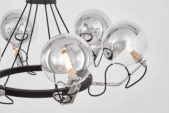 Подвесная люстра LUMINA DECO MARSEO металл арт. LDP 9110-6 BK+CHR