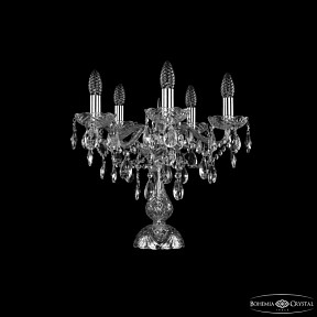 Настольная лампа декоративная Bohemia Ivele Crystal 1415 никель арт. 1415L/5/141-39 Ni