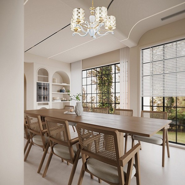 Подвесная люстра Arte Milano Florentia-3097 белый арт. 303097/5 Wh/Gd