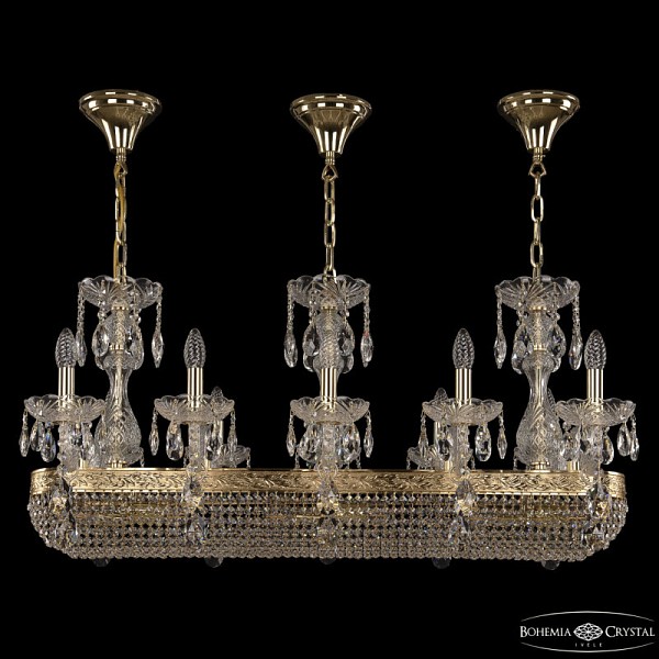 Подвесная люстра Bohemia Ivele Crystal 1452 золото арт. 1452/10/195/1000 G